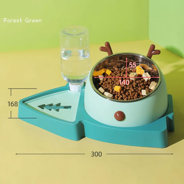 Anti-Overturning Double Pet Bowl with Water Dispenser - Image 8